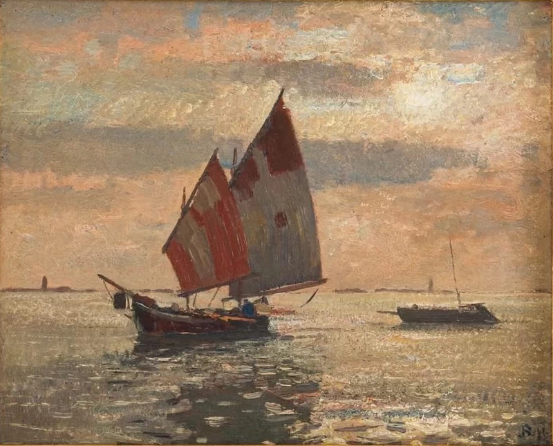 La laguna di Venezia con barche